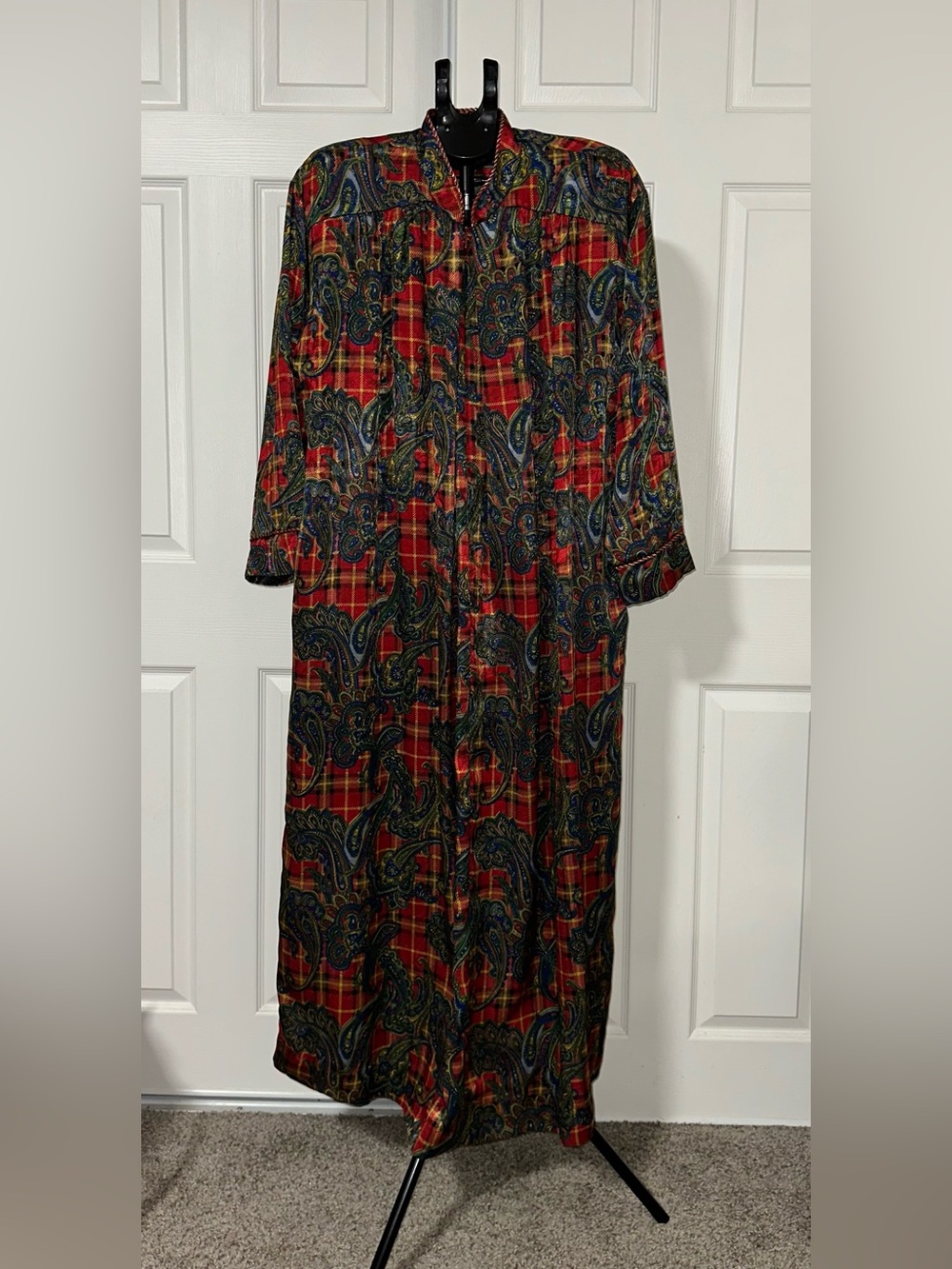 Vintage Christain Dior Neiman Marcus Lounging Gown with Shoulder Pads - Size M